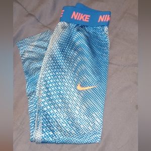 Dri-Fit Nike Leggings Blue w/ Pink and Gray